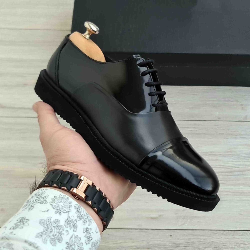 Black Men's Genuine Leather Oxfords